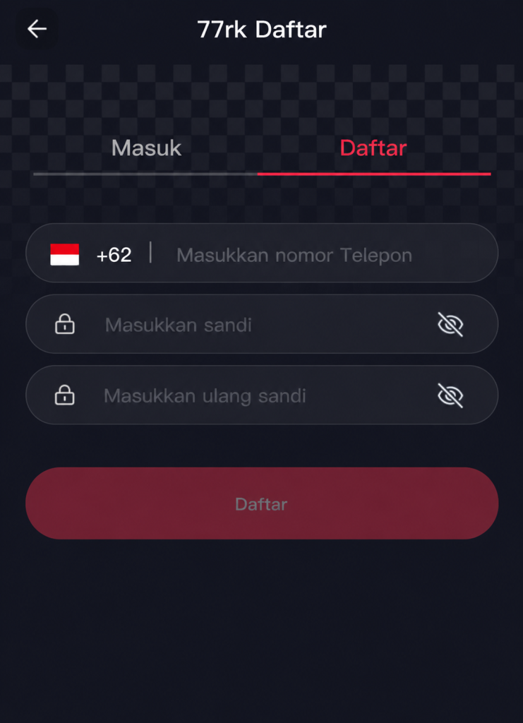 77rk daftar akun resmi