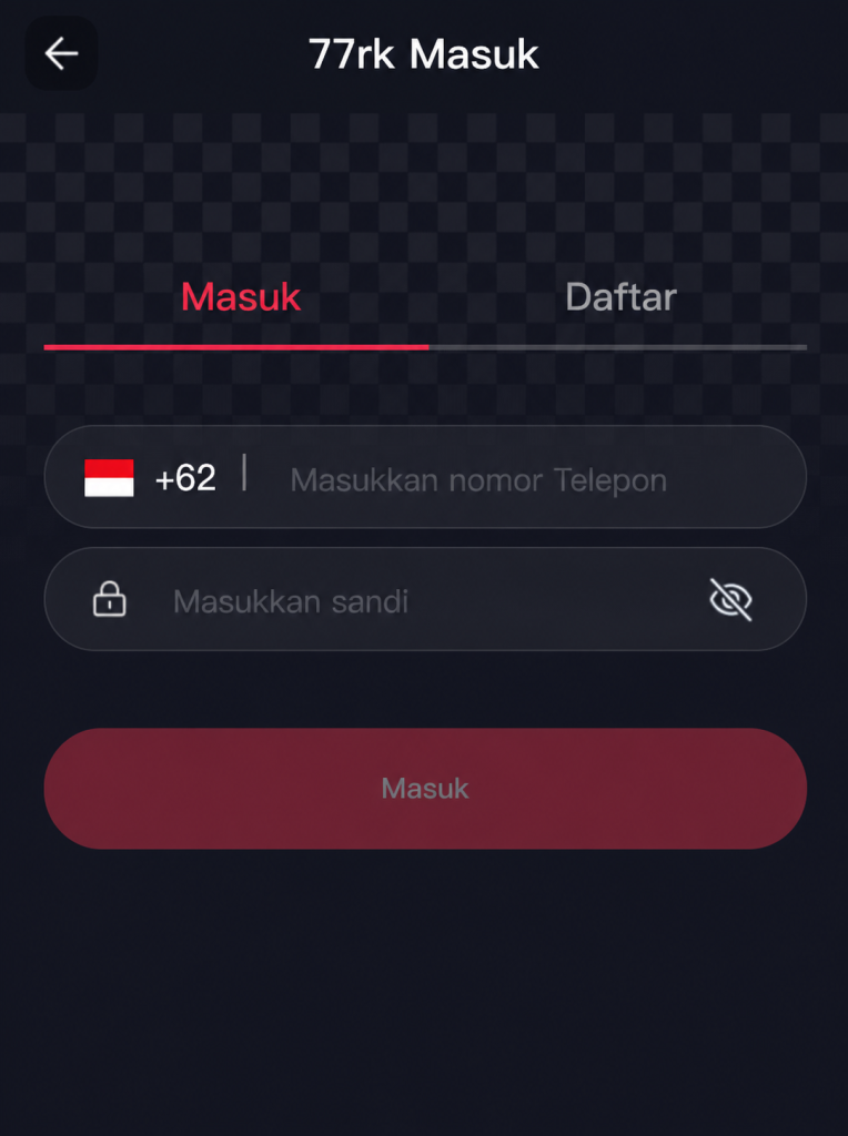 77rk masuk akun resmi